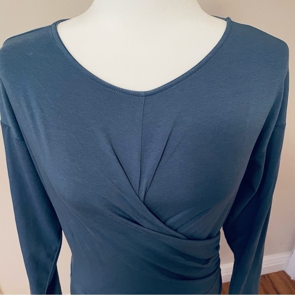 Seamless Long Sleeve Thong Bodysuit for Women Snap closure I Faux Wrap Waist I M - Picture 6 of 10